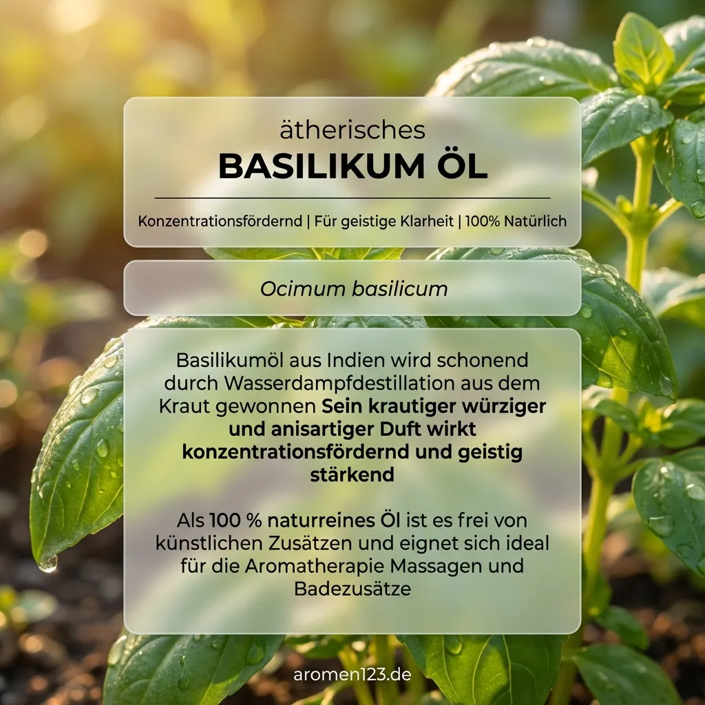 Ätherisches Basilikumöl Indisch - Ocimum basilicum Duftöl