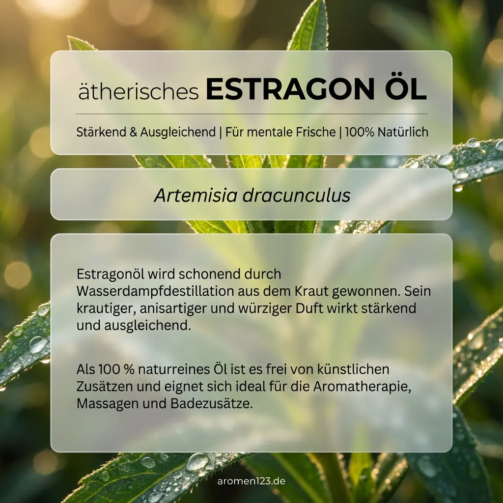 Braunglasflasche ätherisches Estragonöl Artemisia dracunculus von aromen123