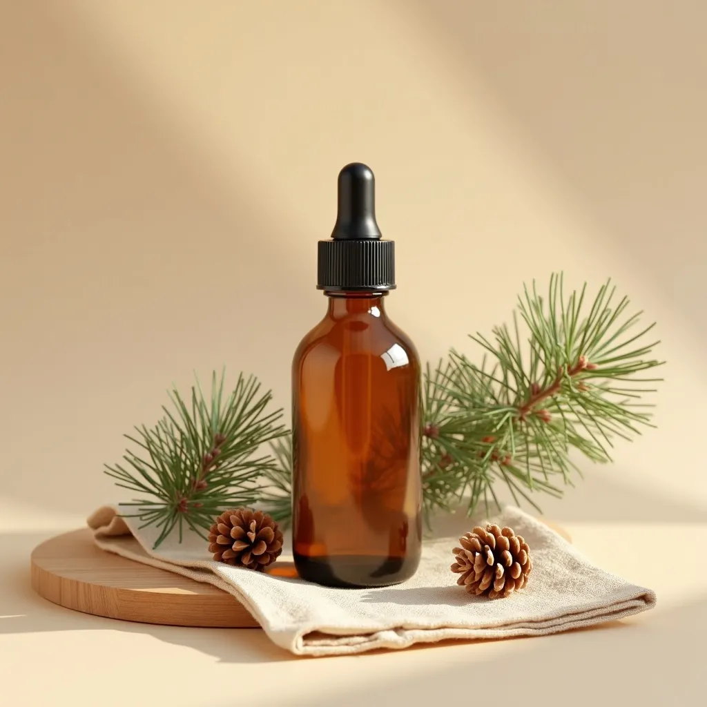 Zirbelkieferöl Arvenöl mit Zirbenzapfen dekorativ arrangiert von aromen123