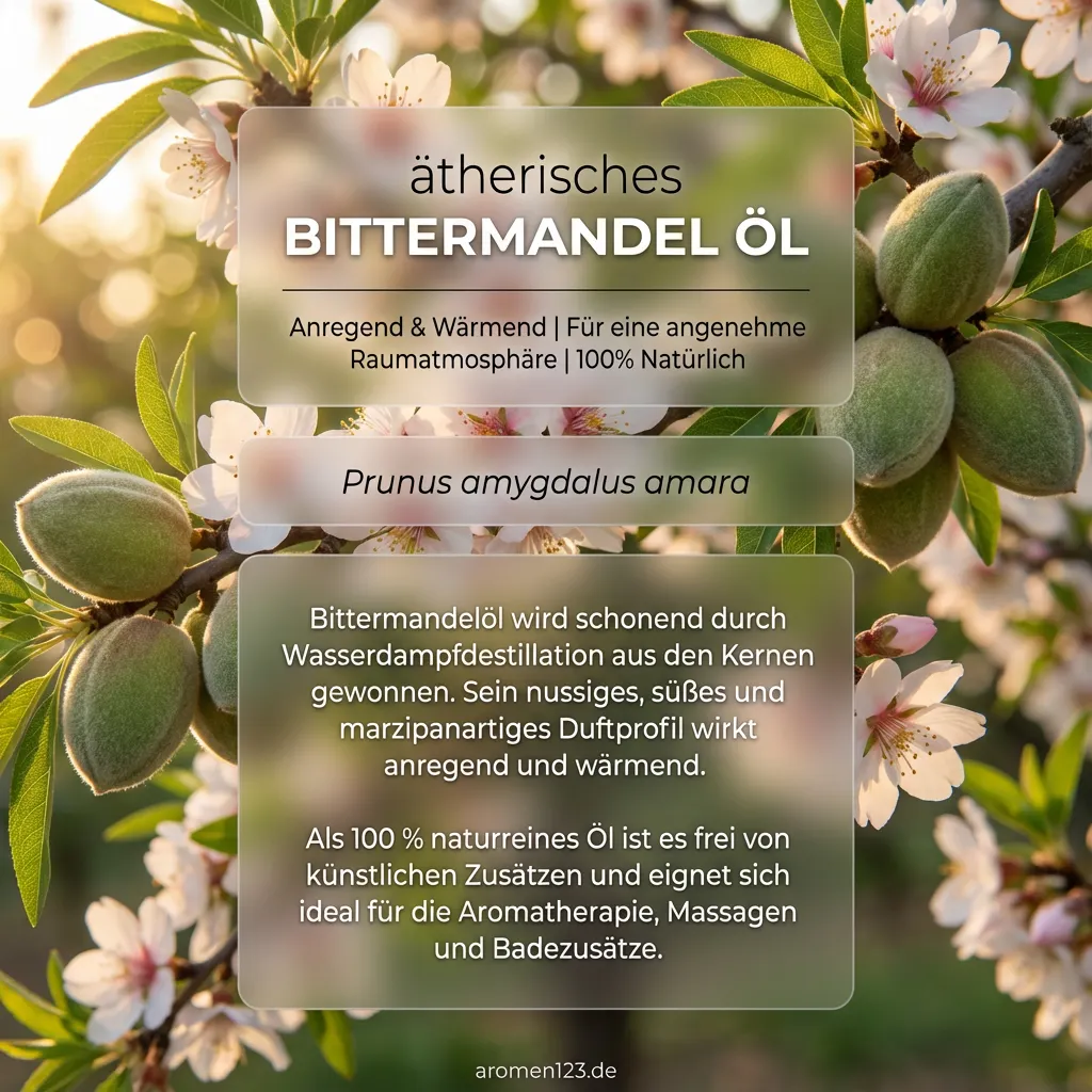 Braunglasflasche Bittermandelöl Prunus amygdalus amara von aromen123