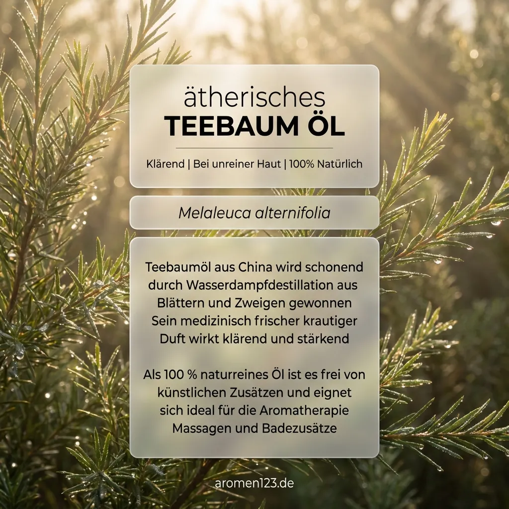 Braunglasflasche ätherisches Teebaumöl chinesisch von aromen123
