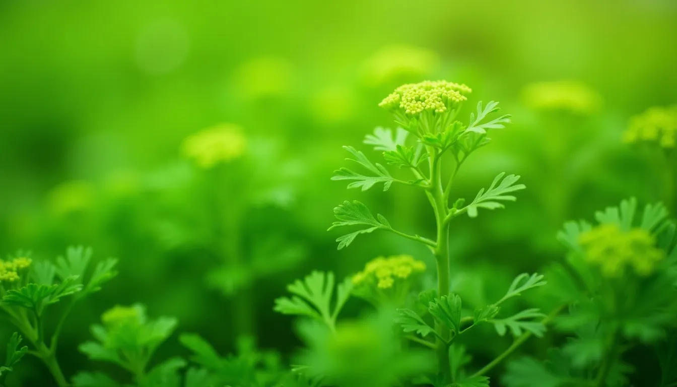 Ätherisches Petersilienblätteröl 10ml - Naturrein aus EU-Anbau Frische Petersilie Petroselinum crispum im Beet, Herkunft des Petersilienblaetteroels