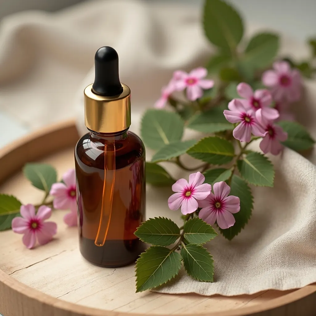 Geraniumöl Chinesisch von aromen123 mit rosa Geranienblüten arrangiert