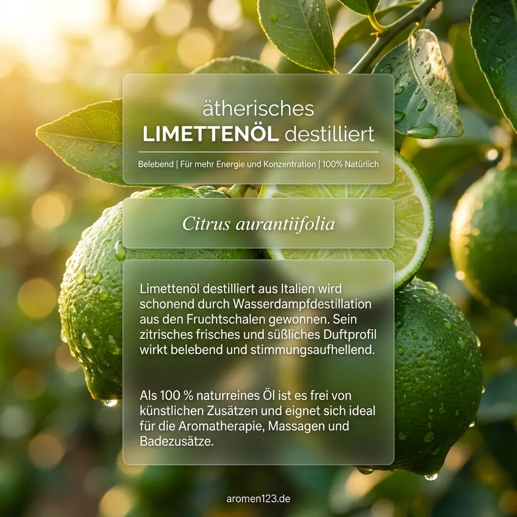 Braunglasflasche Limettenöl destilliert Citrus aurantiifolia von aromen123