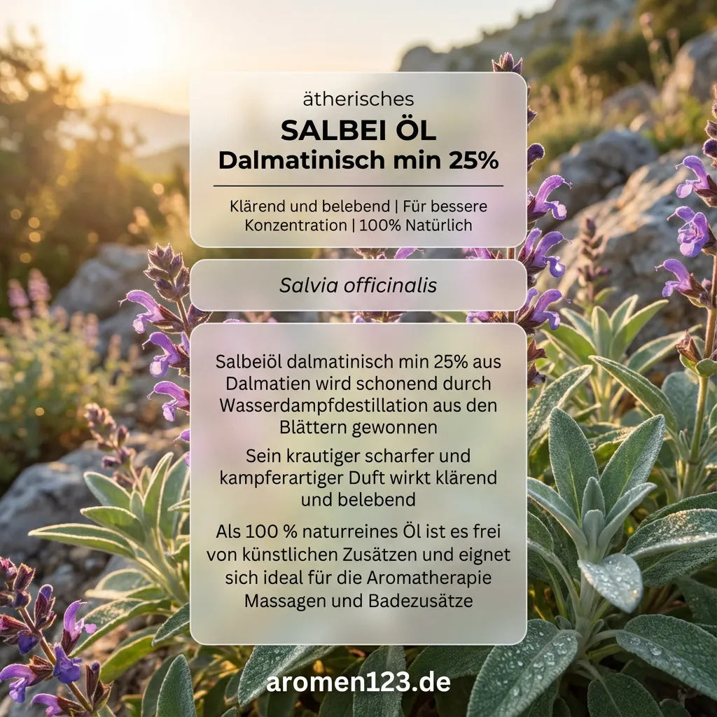 Braunglasflasche ätherisches Salbeiöl dalmatinisch Salvia officinalis von aromen123