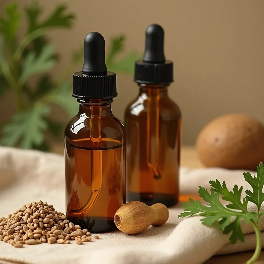 Petersiliensamenöl von aromen123 mit Petersiliensamen dekorativ arrangiert
