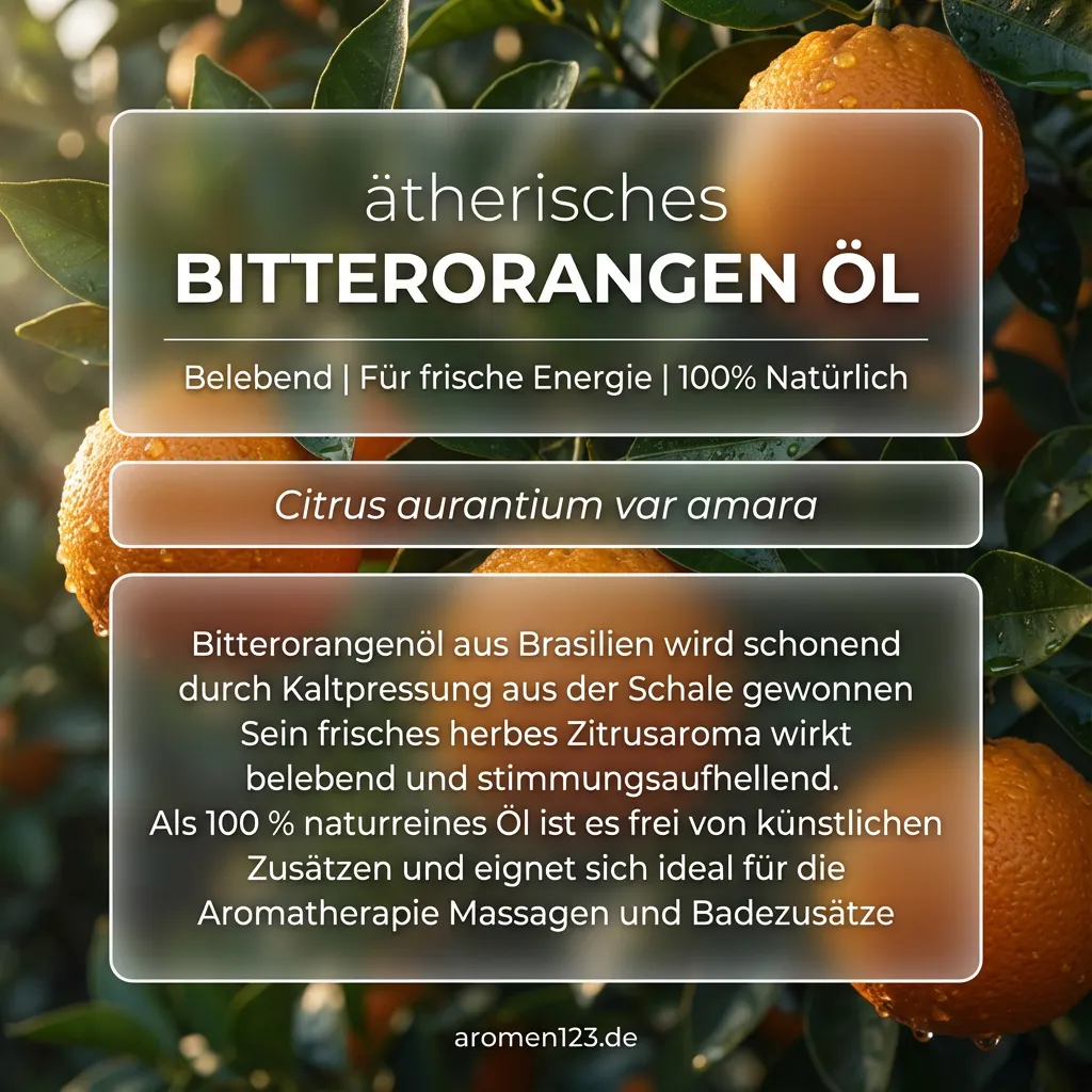 Orangenöl bitter brasilianisch 10ml - Ätherisches Citrus aurantium Öl Braunglasflasche ätherisches Bitterorangenöl brasilianisch von aromen123