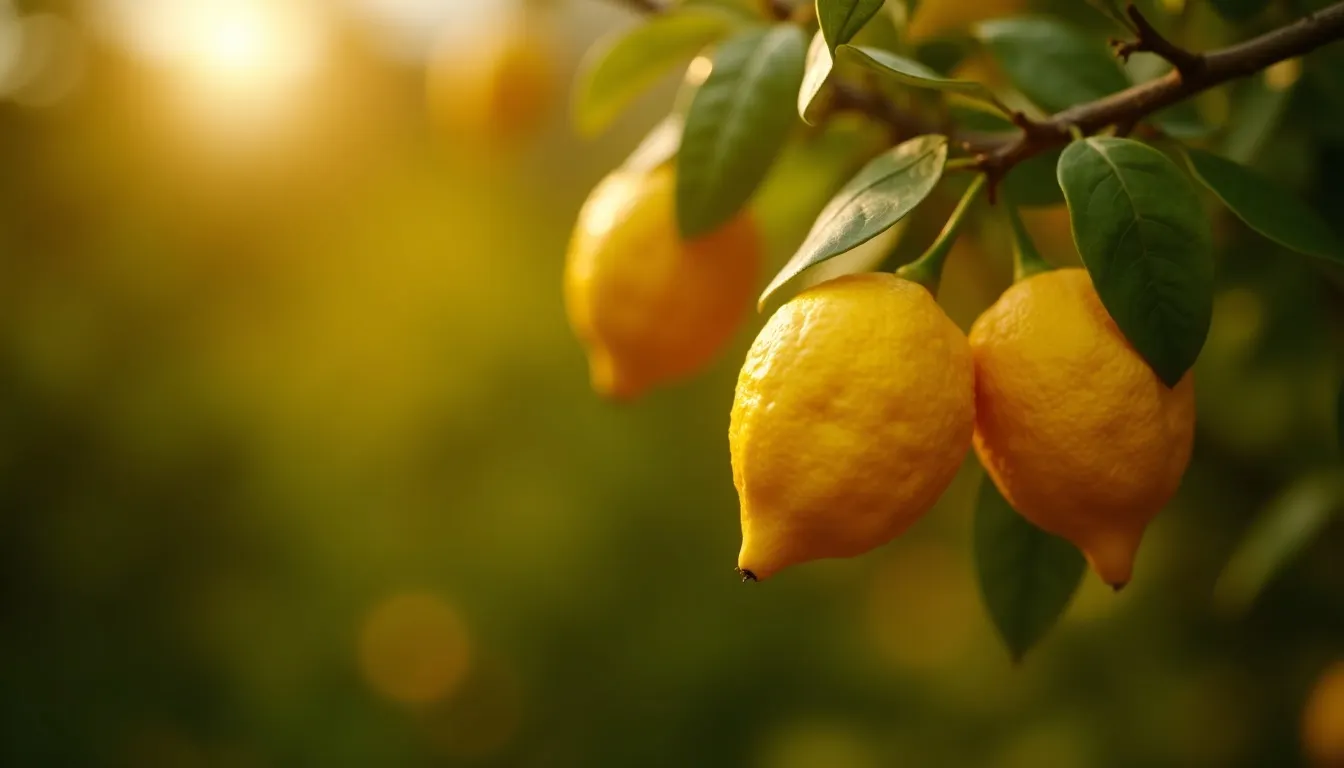 Zitronen am Baum Citrus limon, Herkunft des Zitronenöls FTNF von aromen123