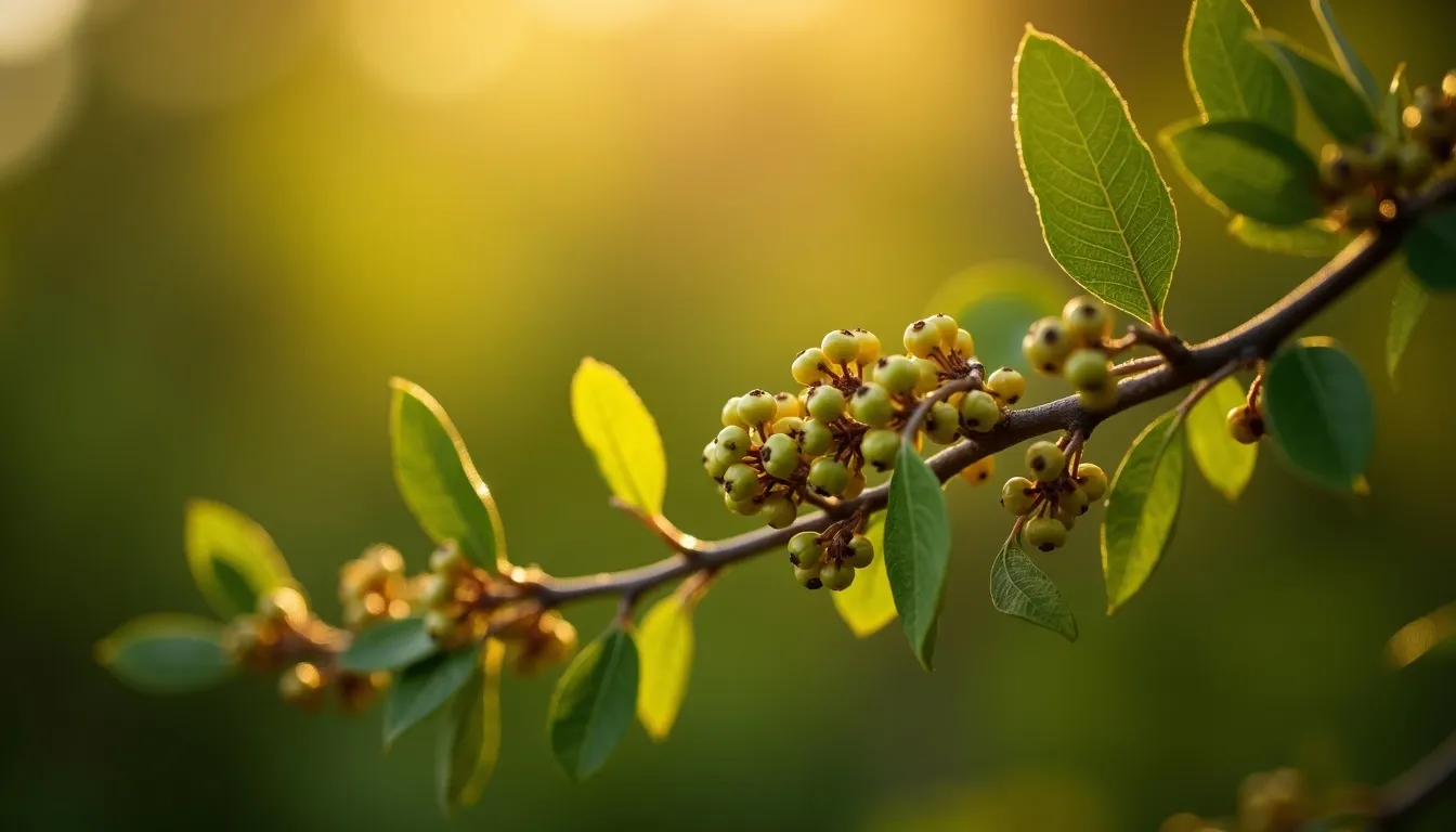 May-Chang-Früchte am Strauch, Herkunft des ätherischen Litsea Cubebaöls