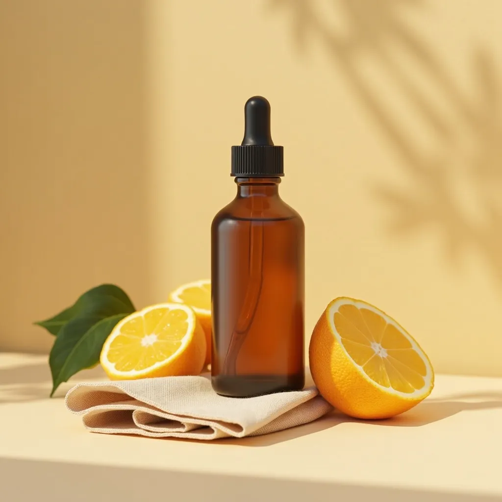 Bitterorangenöl mit frischen Orangen dekorativ arrangiert von aromen123