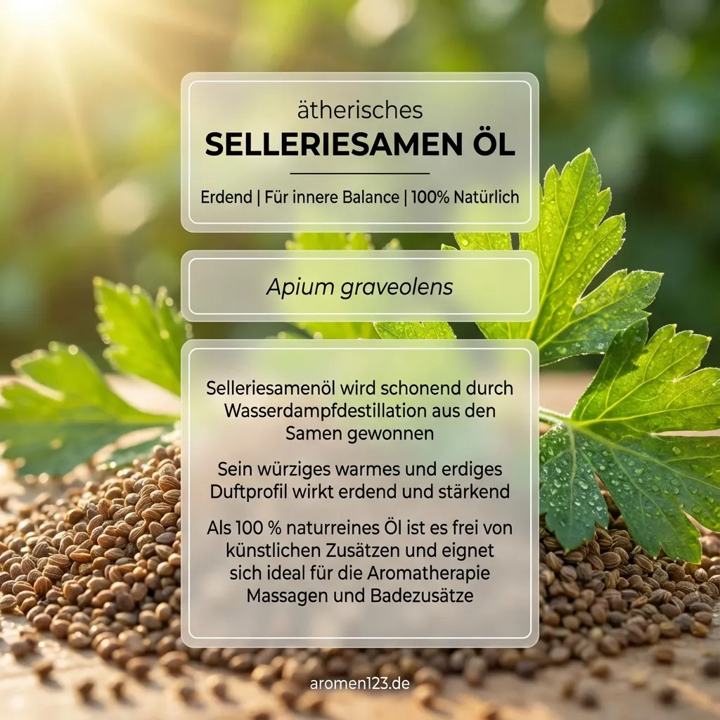 Ätherisches Selleriesamenöl 10ml - Würzig-warmer Erdduft aus EU-Anbau Braunglasflasche ätherisches Selleriesamenöl EU naturrein von aromen123