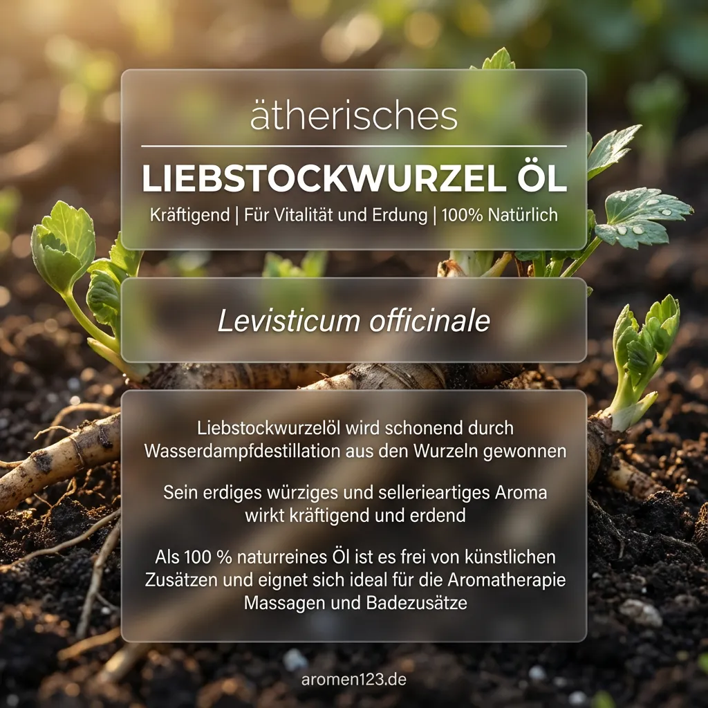 Braunglasflasche ätherisches Liebstockwurzelöl naturrein von aromen123