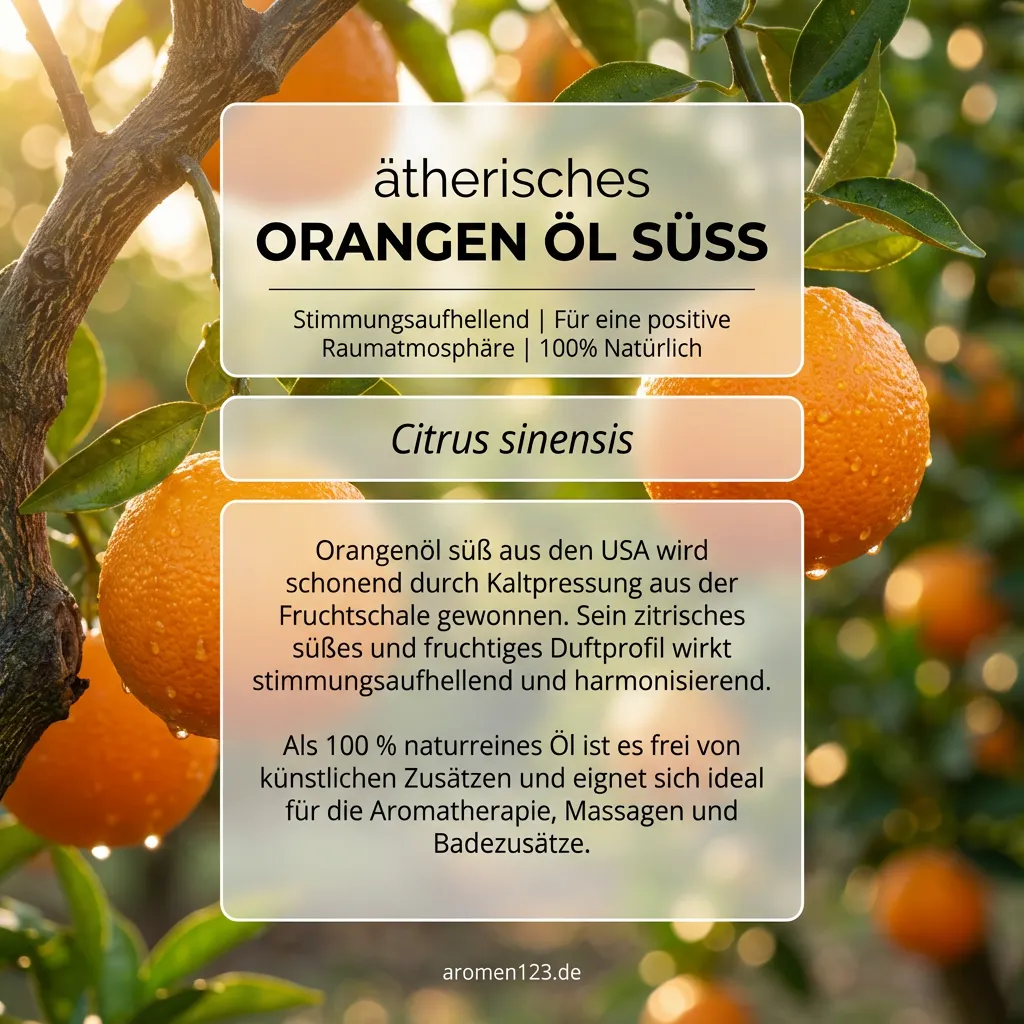 Braunglasflasche aetherisches Orangenöl süß amerikanisch von aromen123