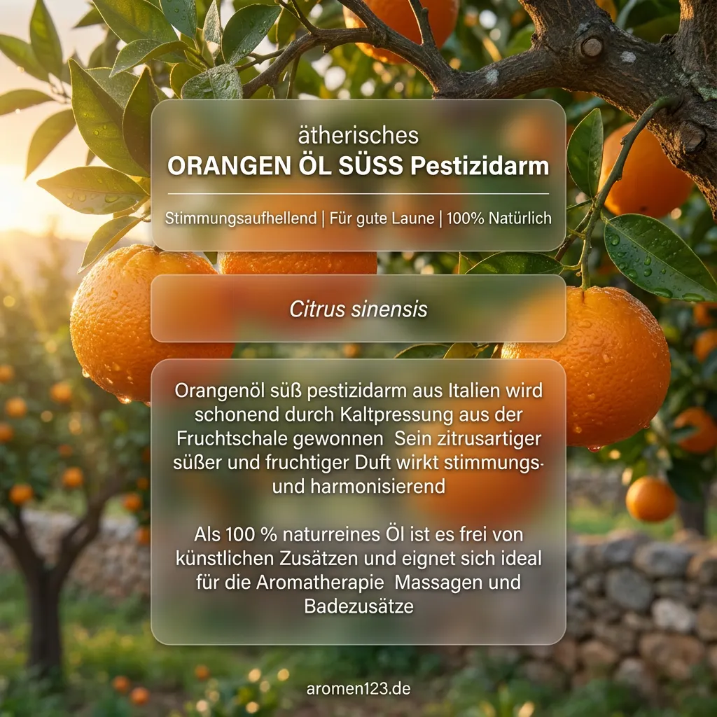 Braunglasflasche ätherisches Orangenöl süß pestizidarm von aromen123
