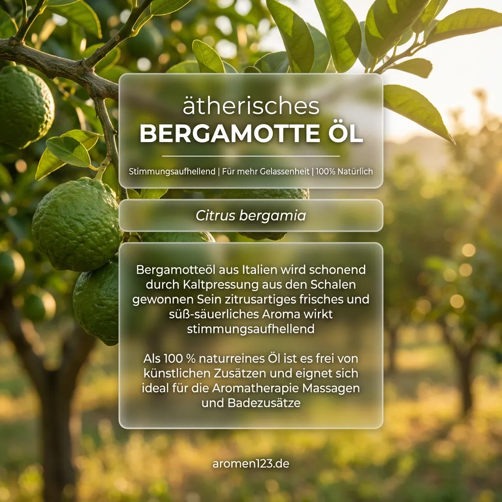 Braunglasflasche aetherisches Bergamotteöl Italien von aromen123