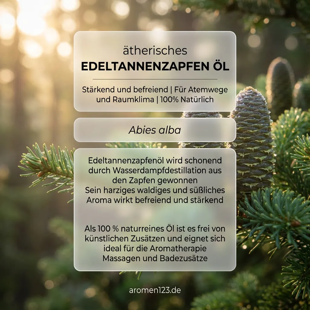 Braunglasflasche aetherisches Edeltannenzapfenöl von aromen123
