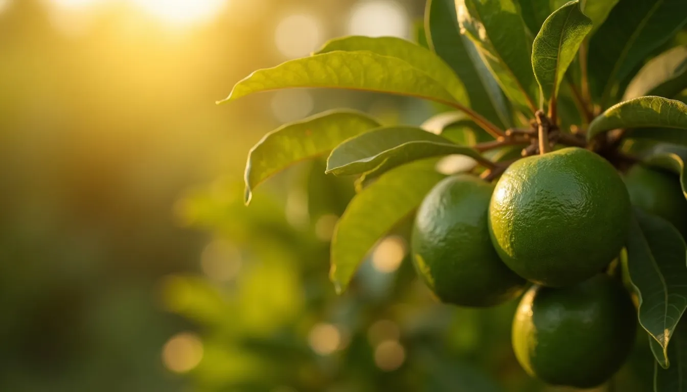 Grüne Mandarinen am Baum in Italien, Herkunft des Mandarinenöls von aromen123