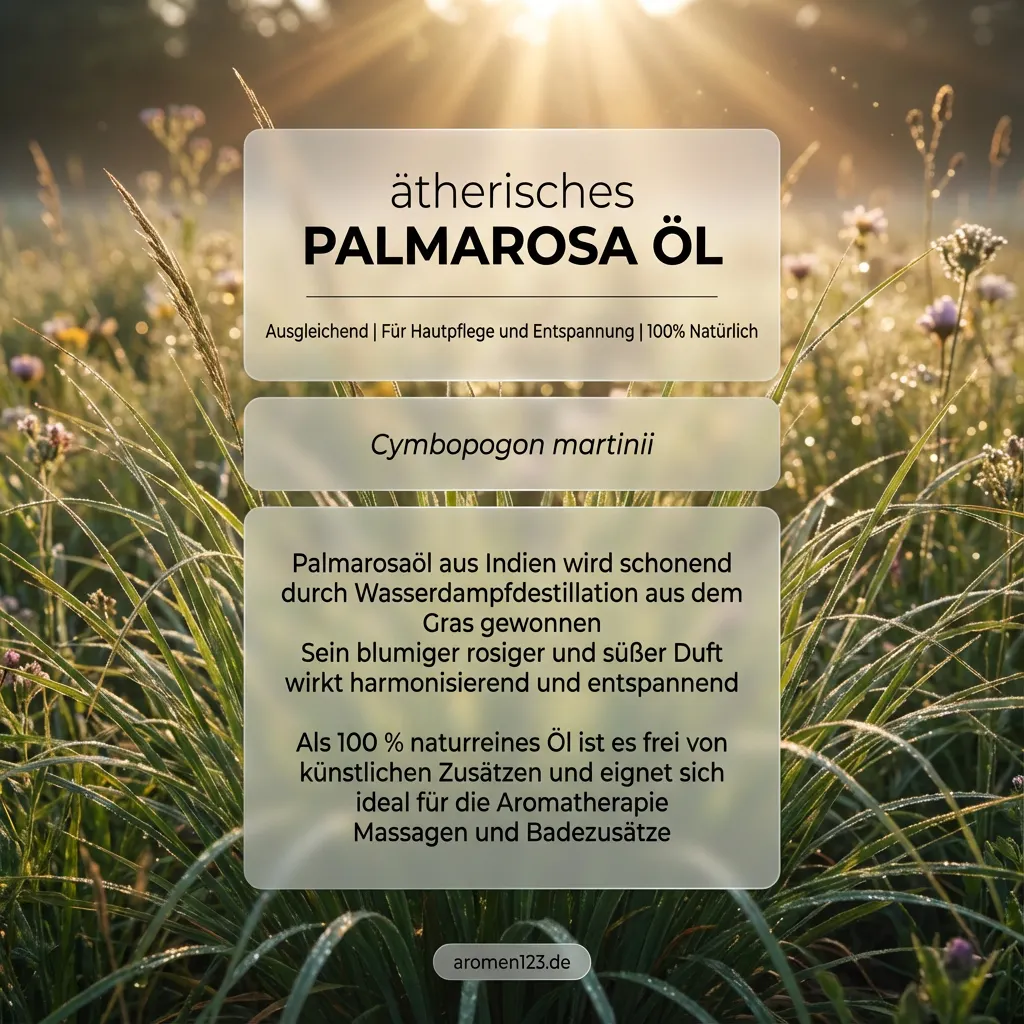 Braunglasflasche aetherisches Palmarosaöl Ostindisch von aromen123