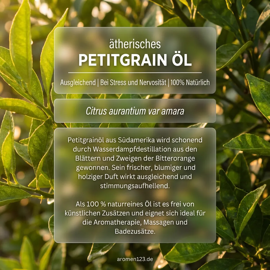 Braunglasflasche Petitgrainöl südamerikanisch naturrein von aromen123