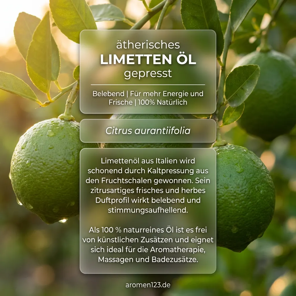Braunglasflasche aetherisches Limettenöl gepresst von aromen123