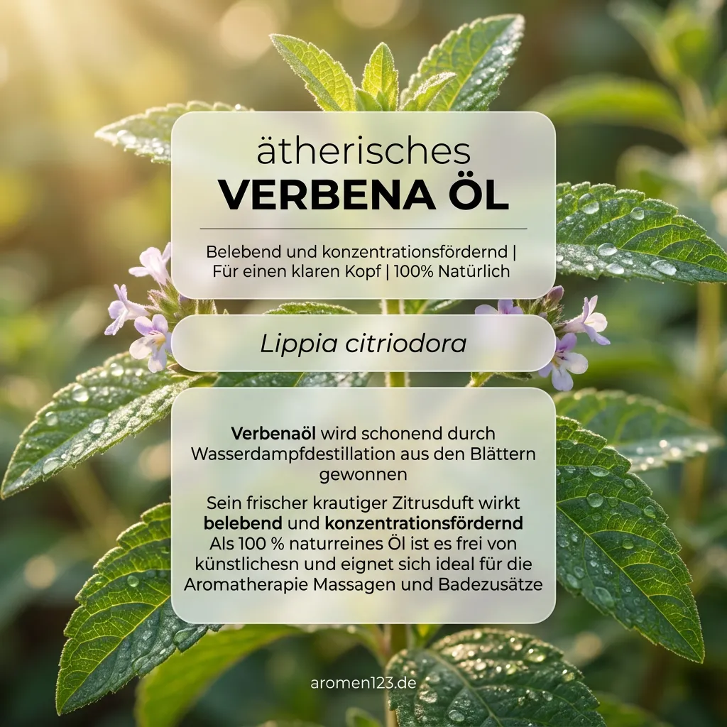 Verbenaöl ätherisch - Premium Qualität aus der EU Braunglasflasche ätherisches Verbenaöl aus EU von aromen123