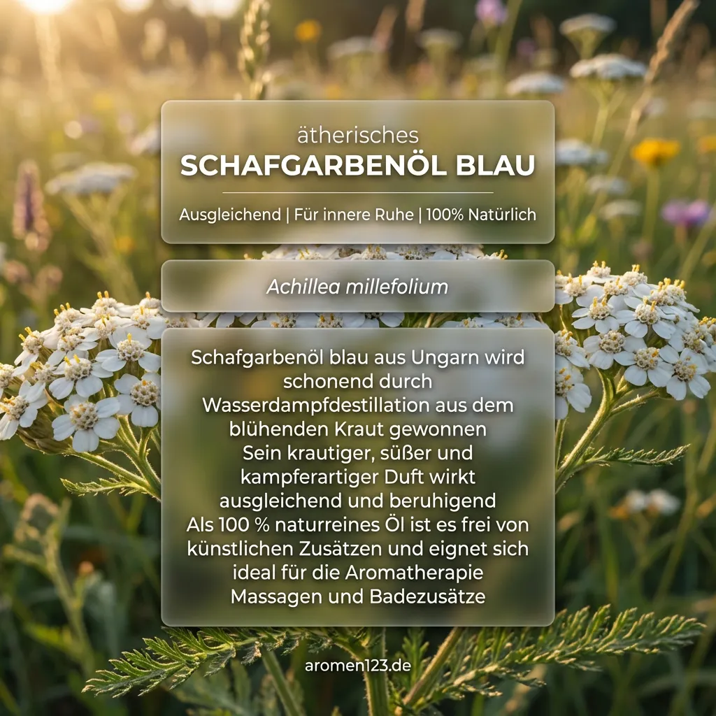 Braunglasflasche ätherisches Schafgarbenöl blau Achillea millefolium von aromen123