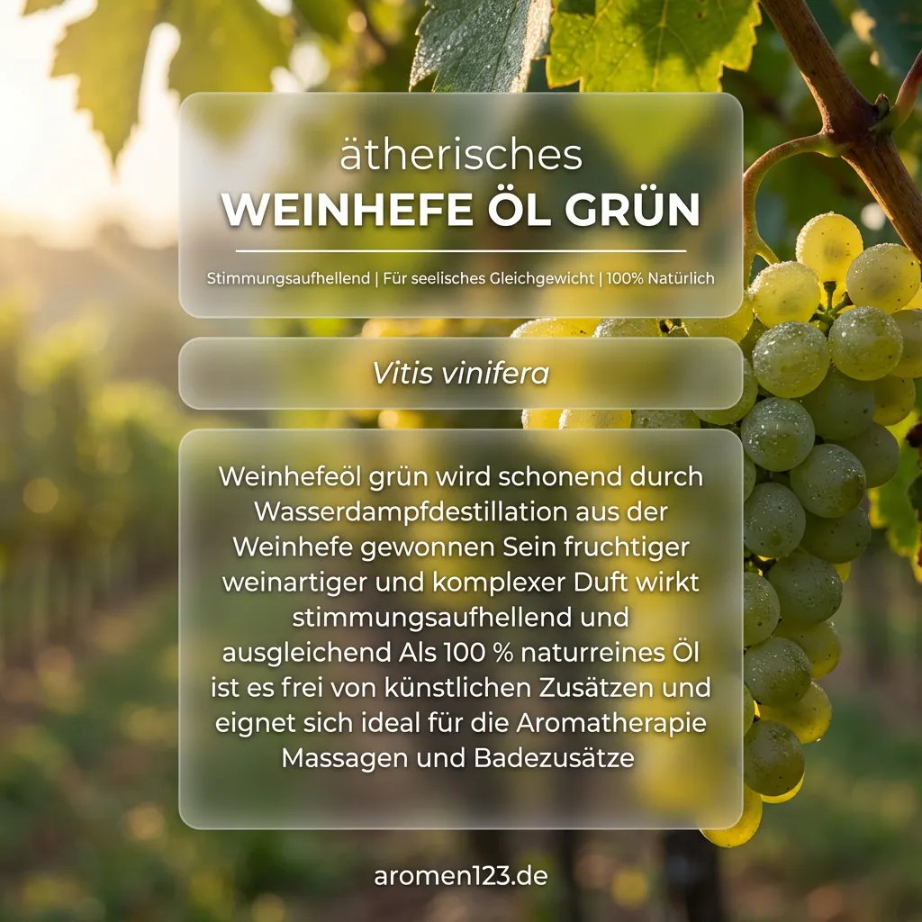 Weinhefeöl grün - Ätherisches Öl Vitis vinifera für Aromatherapie Braunglasflasche ätherisches Weinhefeöl grün von aromen123