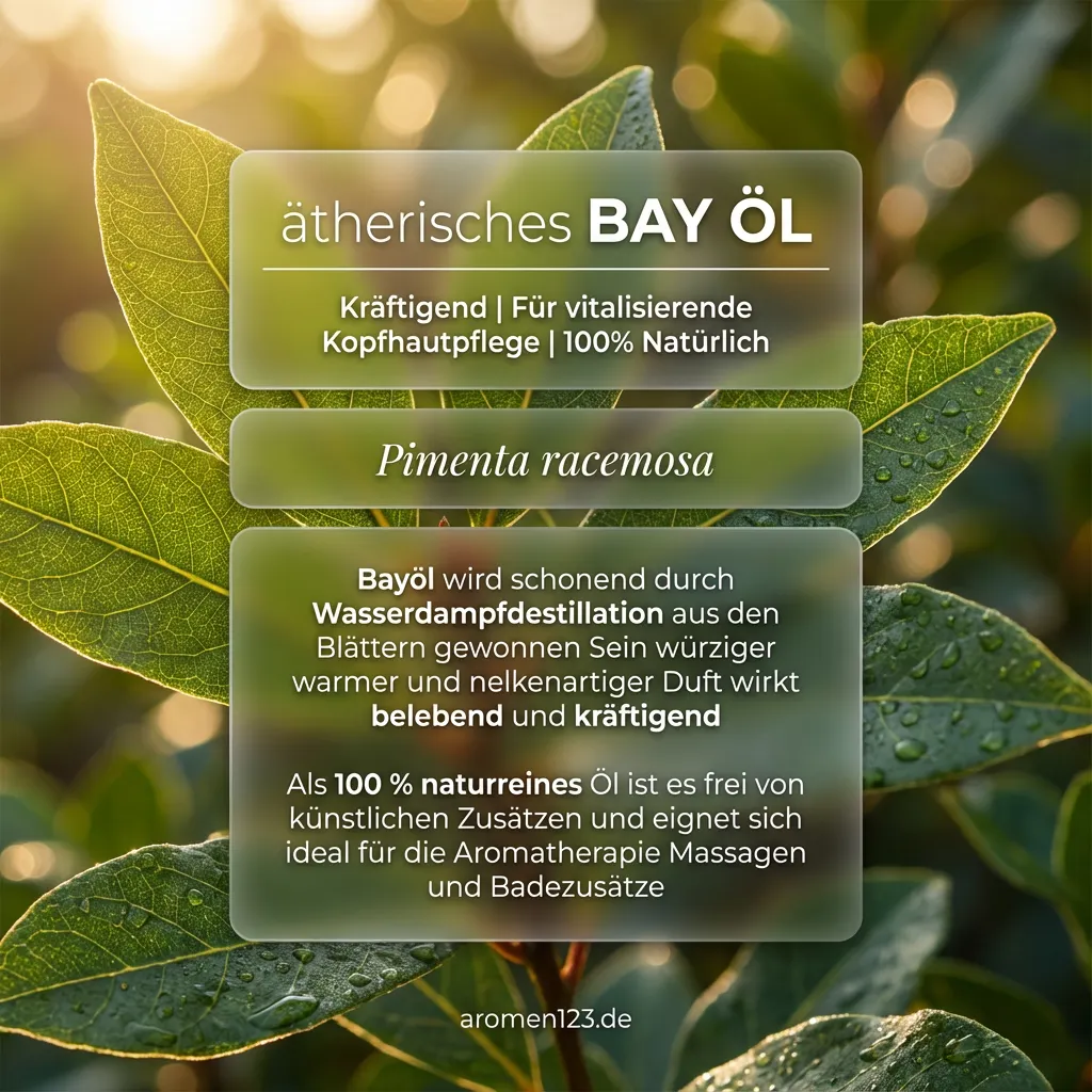 Braunglasflasche ätherisches Bayöl Pimenta racemosa EU von aromen123