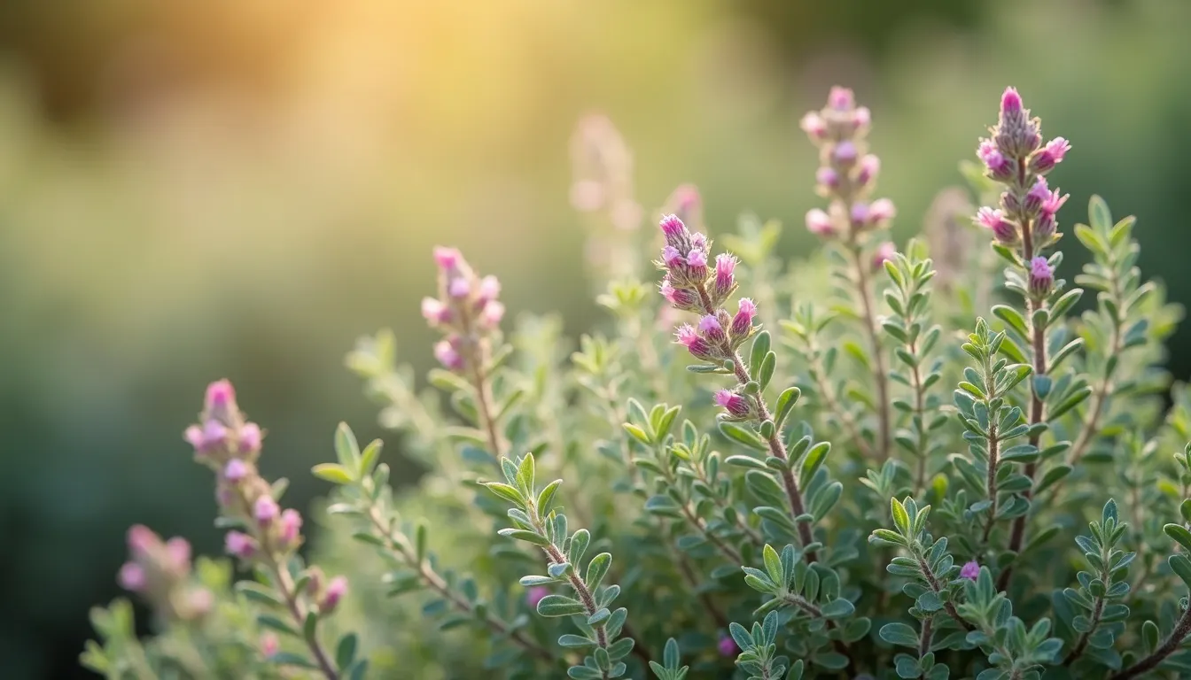 Thymianfeld in Europa, Herkunft des aetherischen Thymianöls Thymus vulgaris