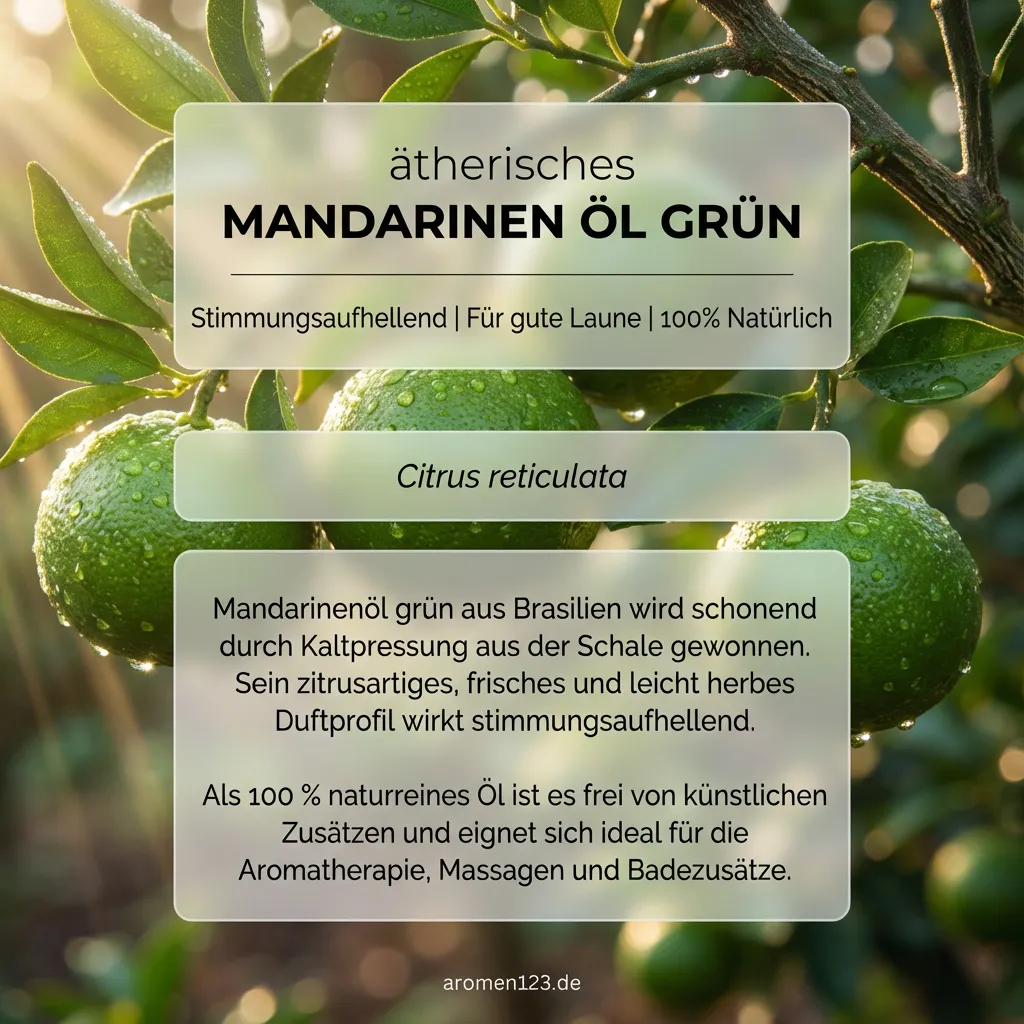Braunglasflasche Mandarinenöl grün italienisch naturrein von aromen123