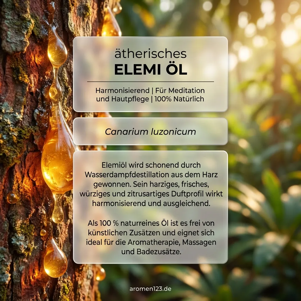 Elemiöl ätherisch - Canarium luzonicum EU-Qualität harzig-frisch Braunglasflasche ätherisches Elemiöl Canarium luzonicum von aromen123