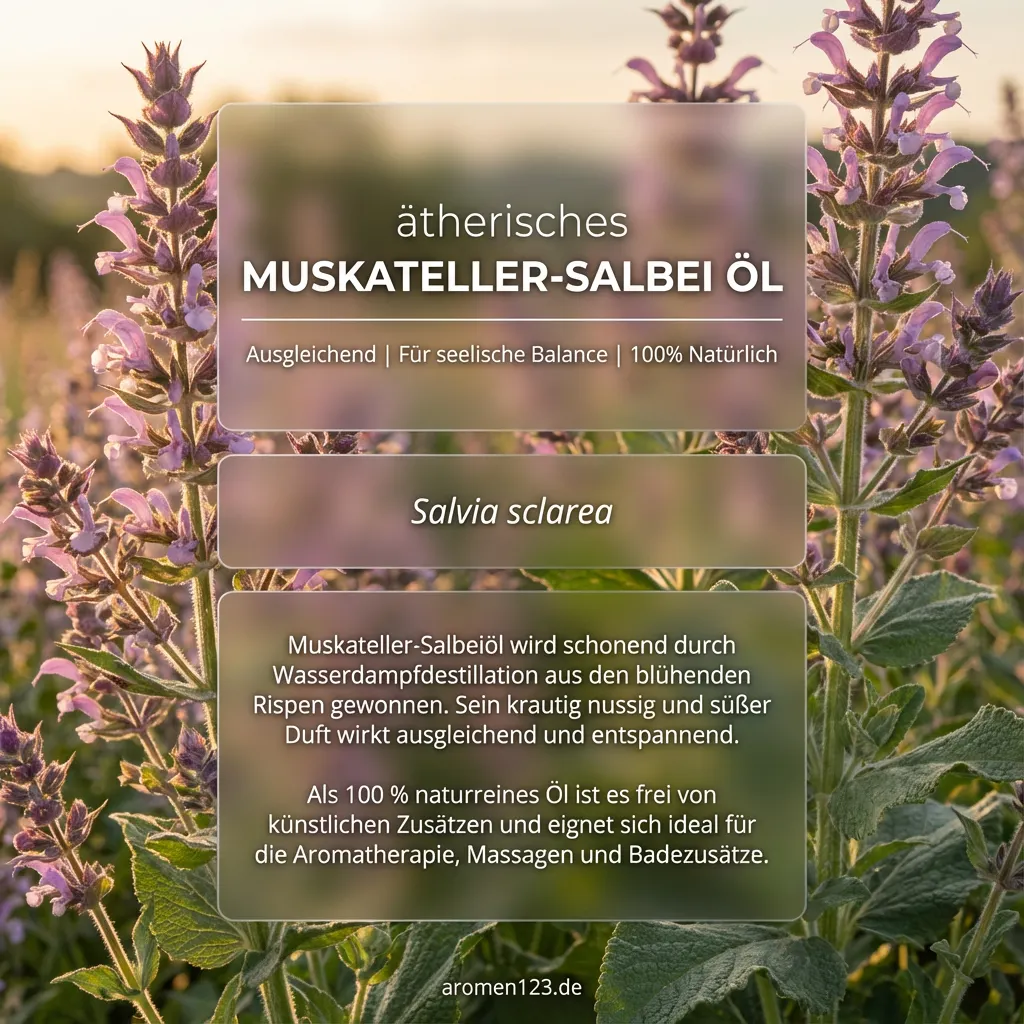 Braunglasflasche ätherisches Muskateller-Salbeiöl Salvia sclarea von aromen123