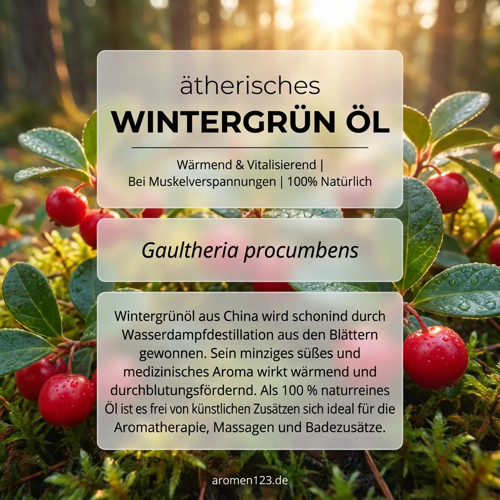 Wintergrünöl chinesisch - Ätherisches Öl Gaultheria procumbens Braunglasflasche ätherisches Wintergrünöl chinesisch von aromen123