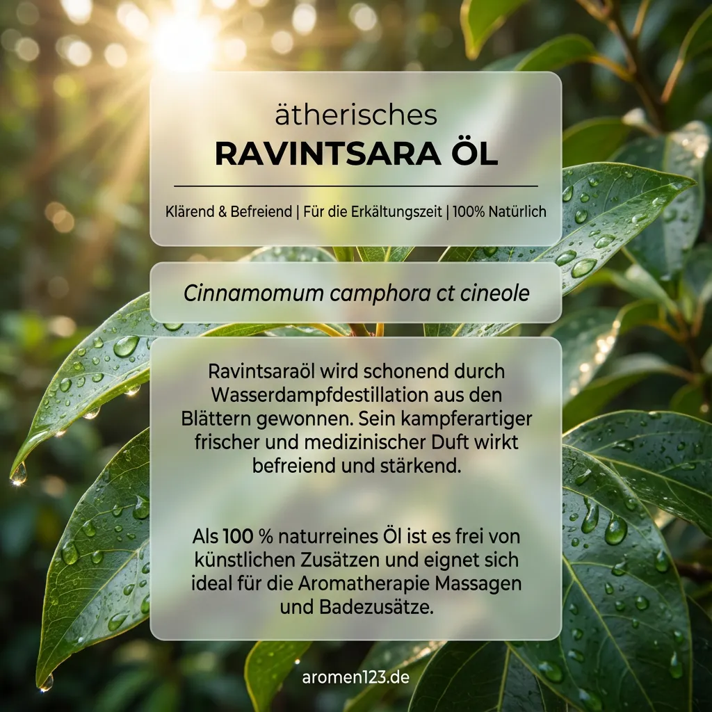 Braunglasflasche ätherisches Ravintsaraöl Cinnamomum camphora von aromen123