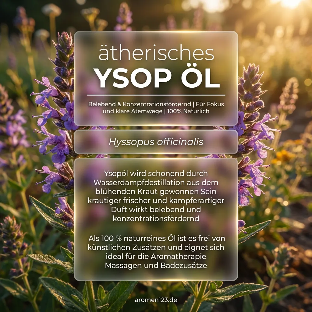 Ysopöl (Hysopol) EU - Ätherisches Öl krautig-frisch Braunglasflasche ätherisches Ysopöl EU von aromen123