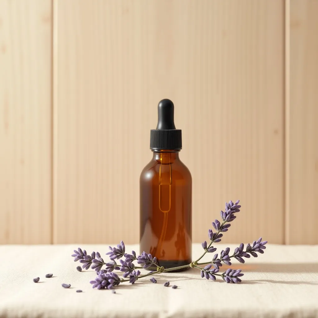 Lavandinöl Super mit Lavandinblüten dekorativ arrangiert von aromen123