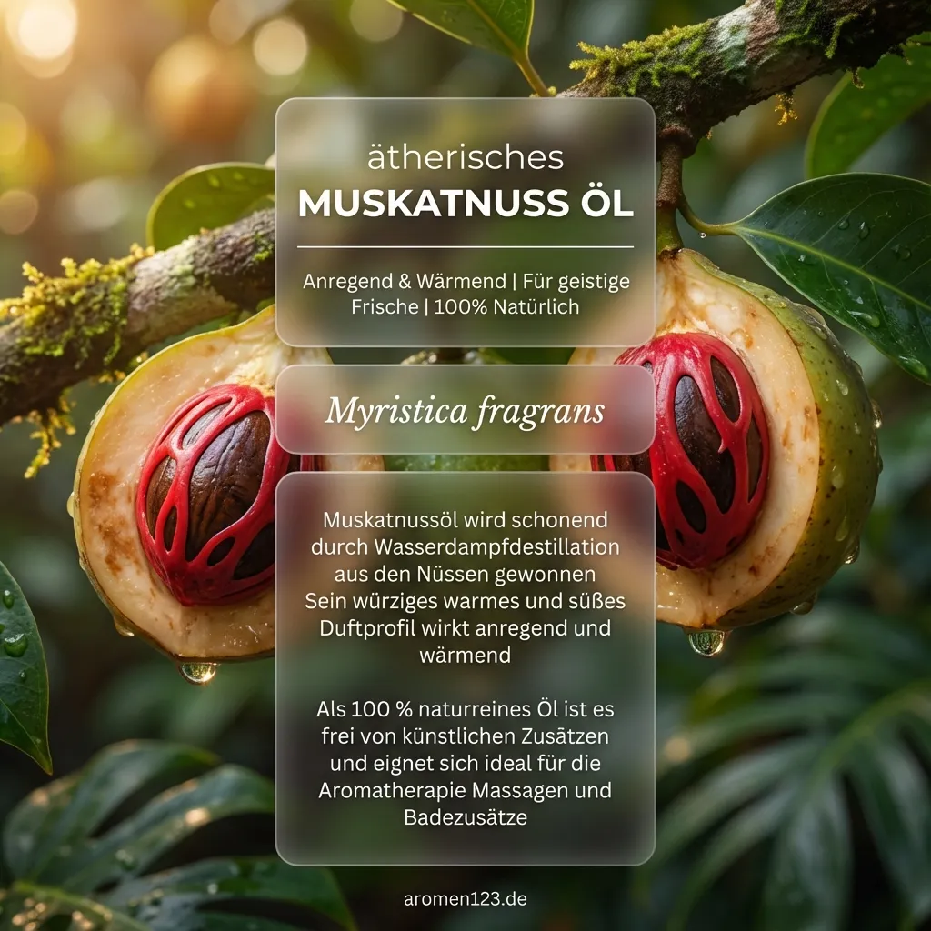 Braunglasflasche ätherisches Muskatnussöl EU von aromen123