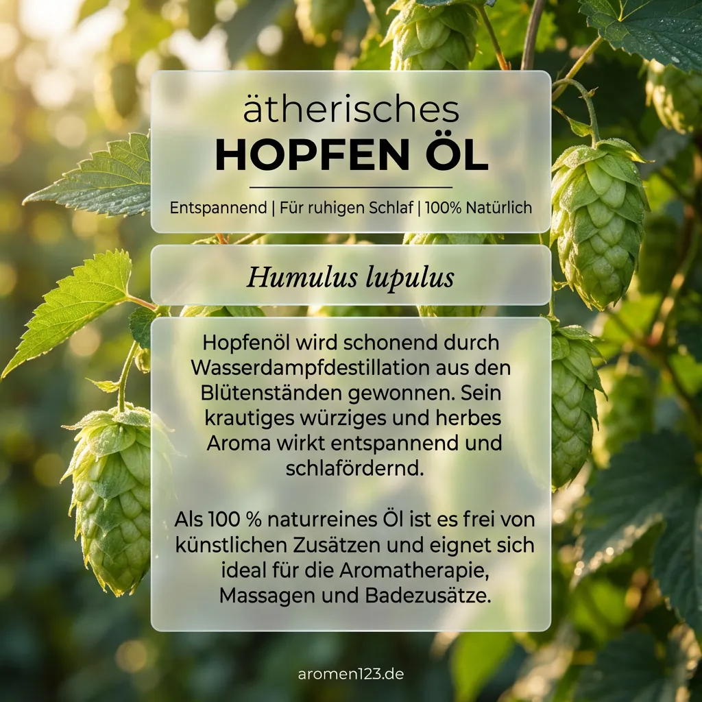 Braunglasflasche ätherisches Hopfenöl Humulus lupulus aus der EU von aromen123