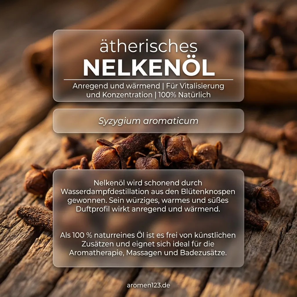 Braunglasflasche ätherisches Nelkenöl Syzygium aromaticum aus der EU von aromen123