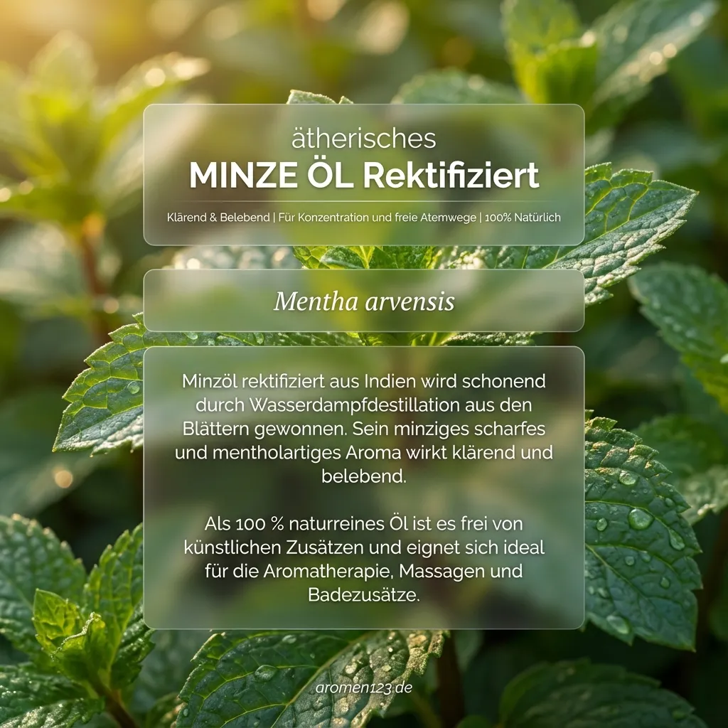 Braunglasflasche ätherisches Minzöl rektifiziert indisch Mentha arvensis von aromen123