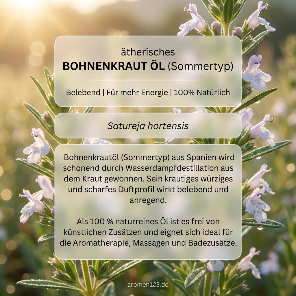 Braunglasflasche ätherisches Bohnenkrautöl Sommertyp von aromen123
