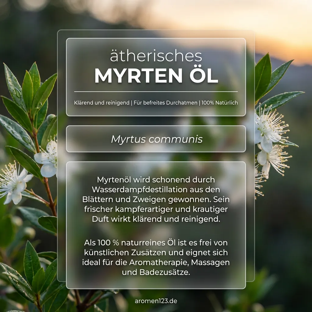Braunglasflasche ätherisches Myrtenöl EU von aromen123