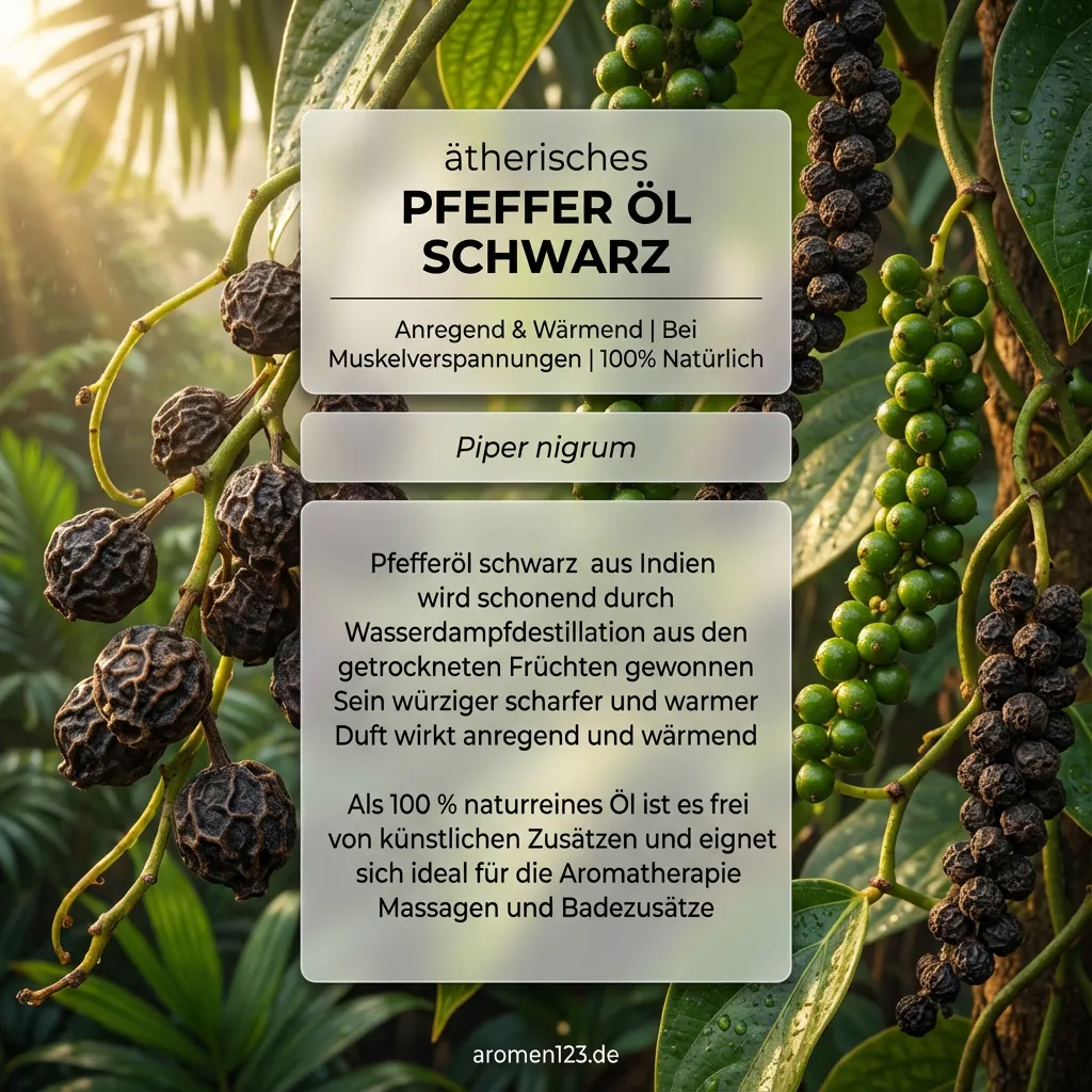 Braunglasflasche ätherisches Pfefferöl schwarz indisch von aromen123