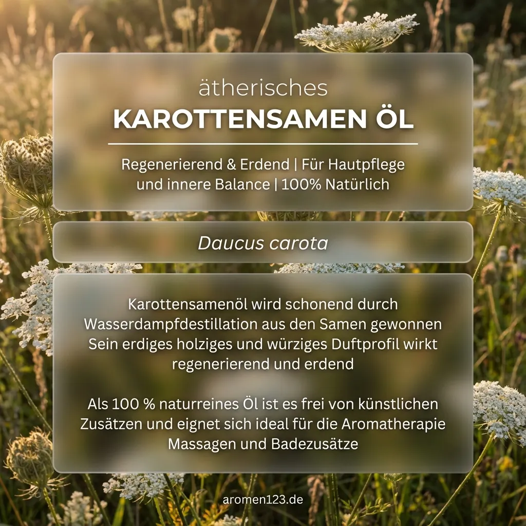 Karottensamenöl ätherisch - Daucus carota aus EU - Erdiger Duft für Aromatherapie Braunglasflasche ätherisches Karottensamenöl von aromen123