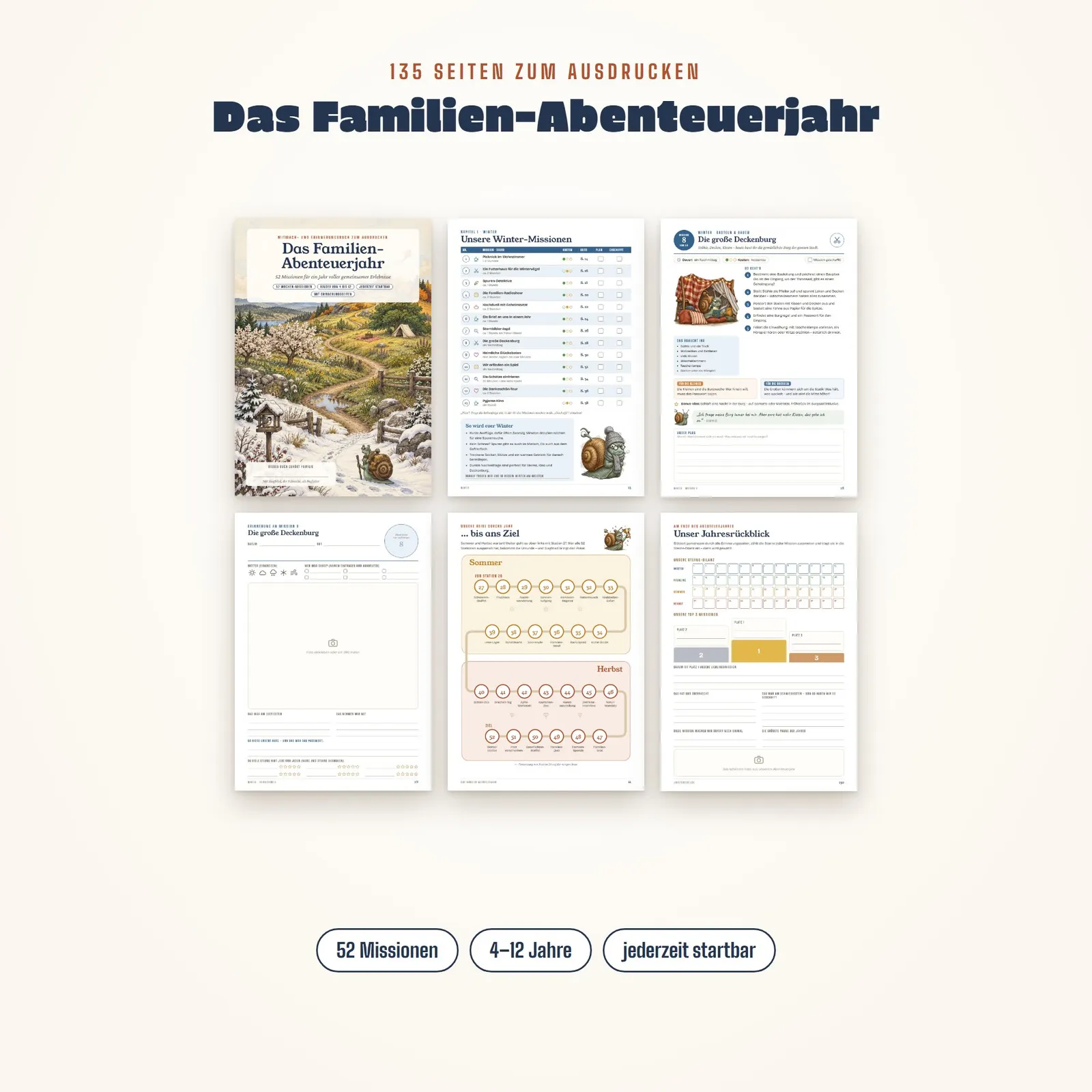 Familien-Challenge zum Ausdrucken – Das Familien-Abenteuerjahr – Einblick 1