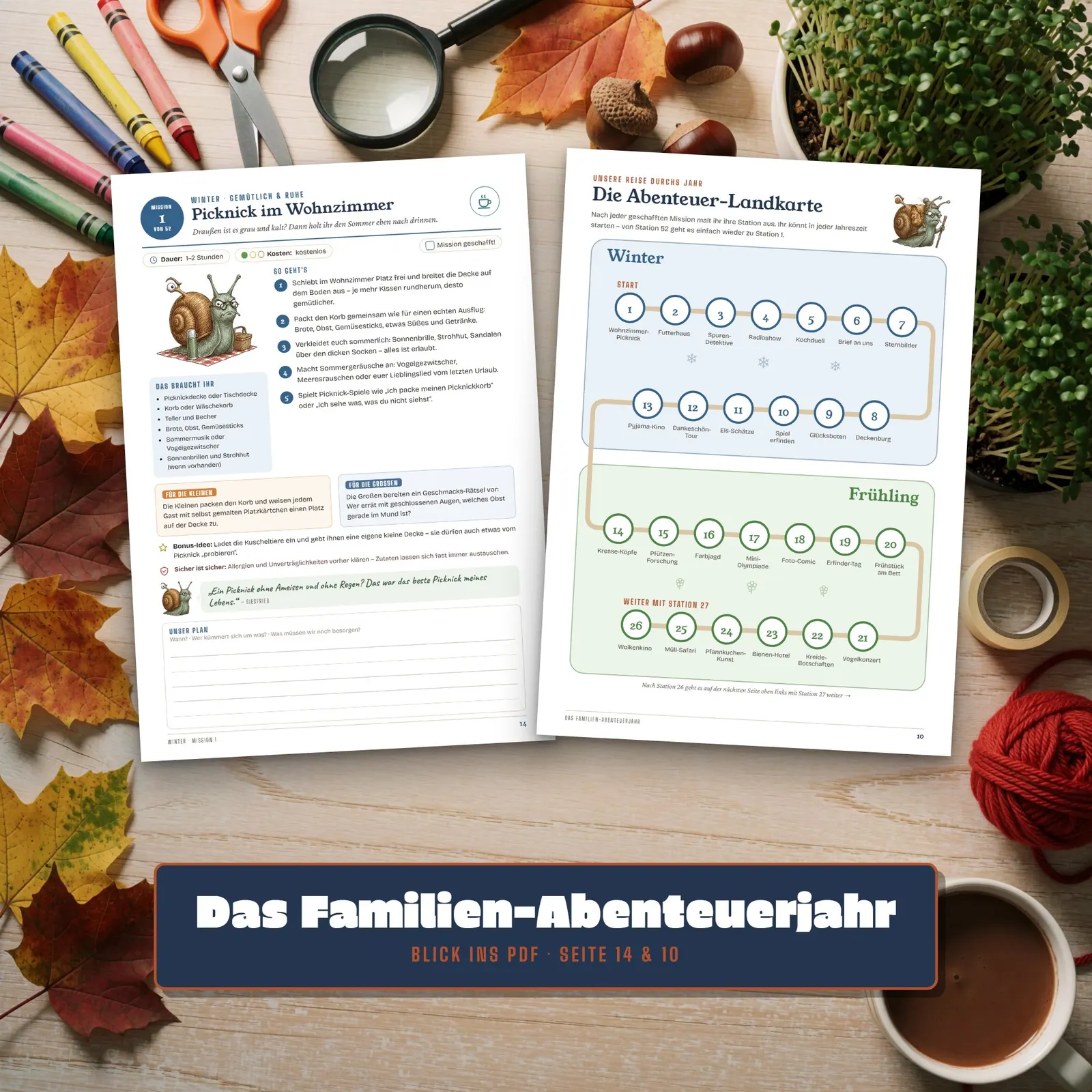 Familien-Challenge zum Ausdrucken – Das Familien-Abenteuerjahr – Einblick 2