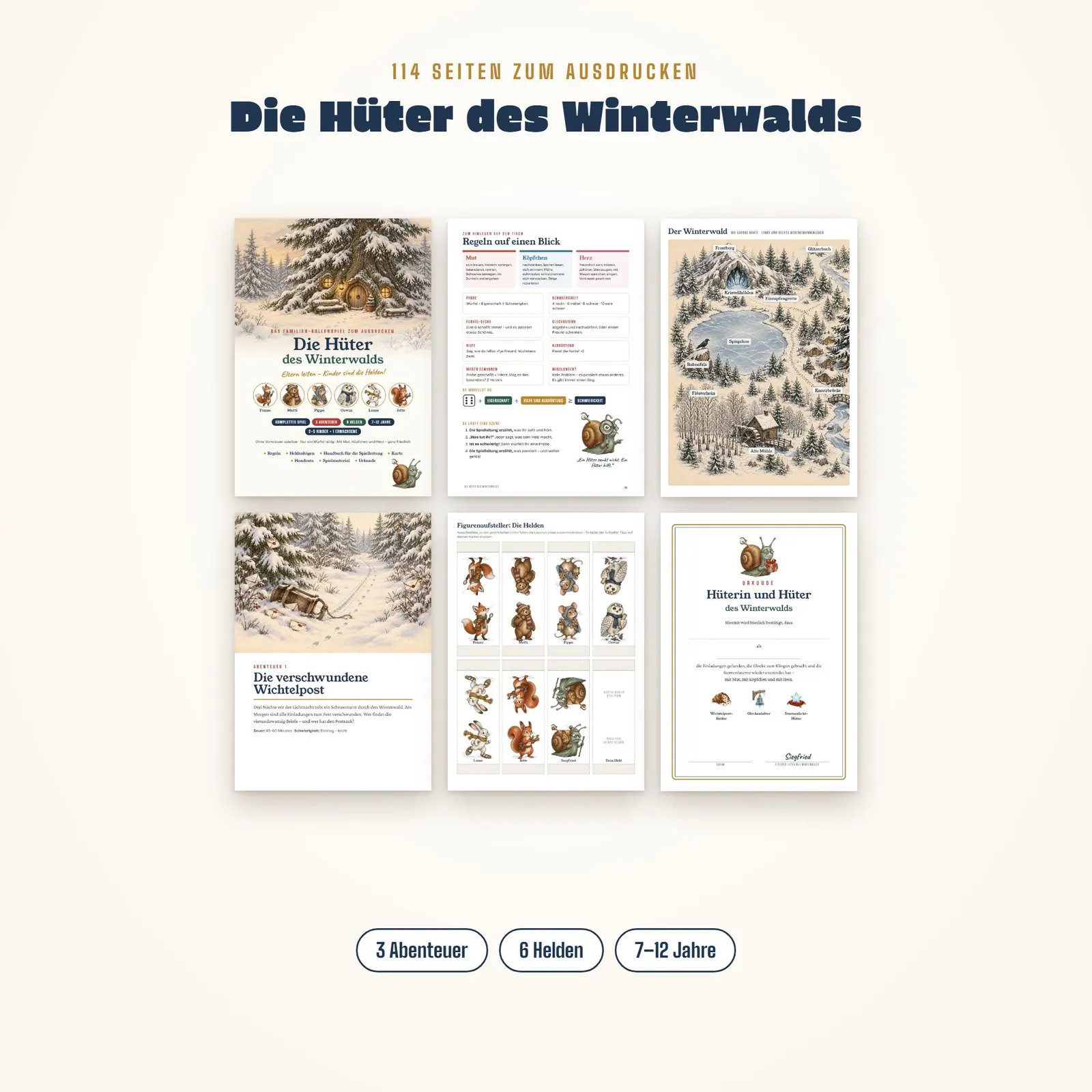 Rollenspiel für Kinder zum Ausdrucken – Die Hüter des Winterwalds – Einblick 1