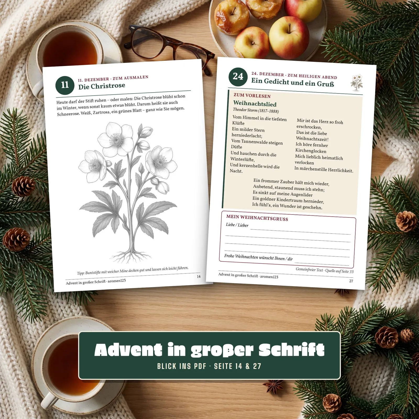 Adventskalender für Senioren in Großdruck – Advent in großer Schrift – Einblick 3