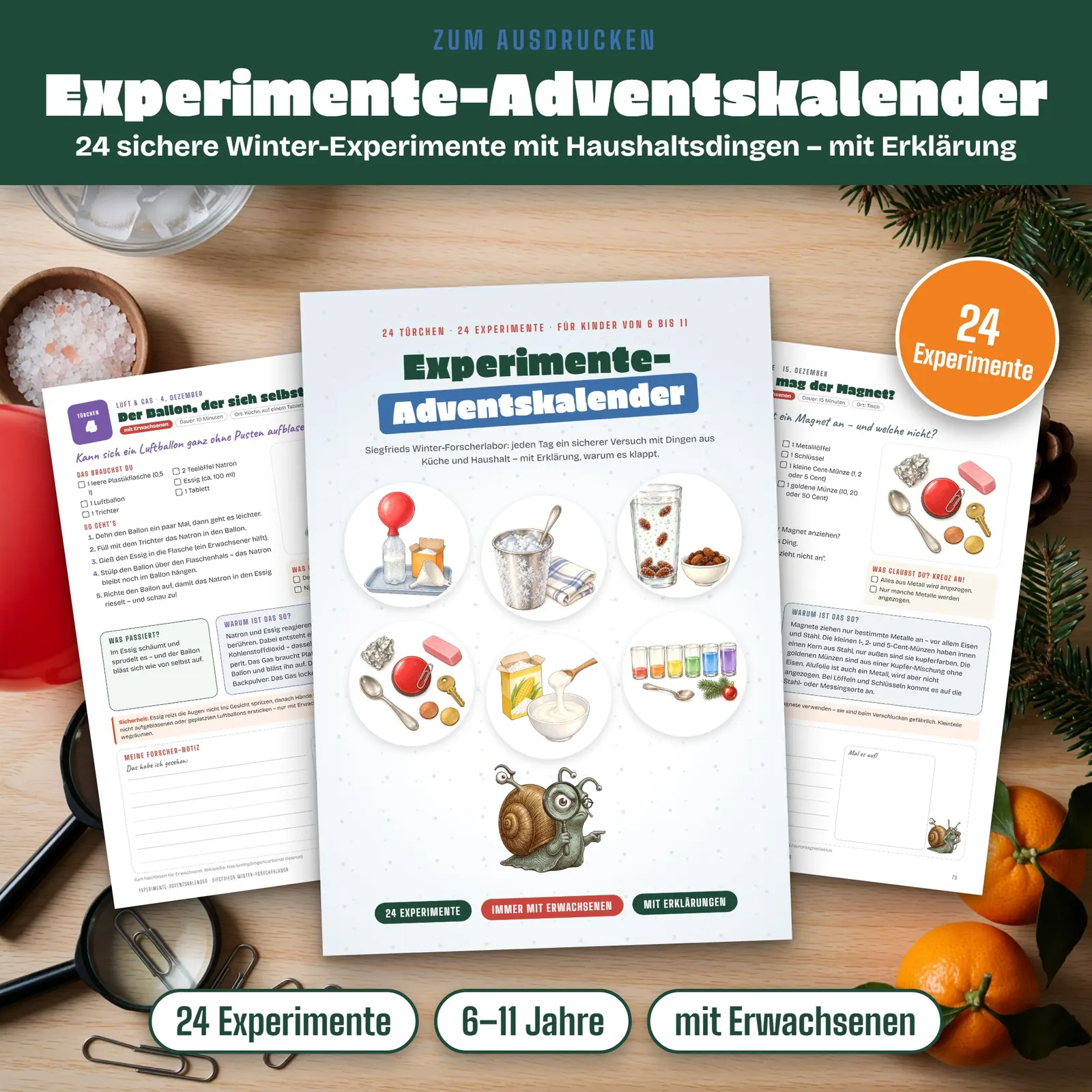 Experimente-Adventskalender für Kinder – Winter-Forscherlabor – Titelbild