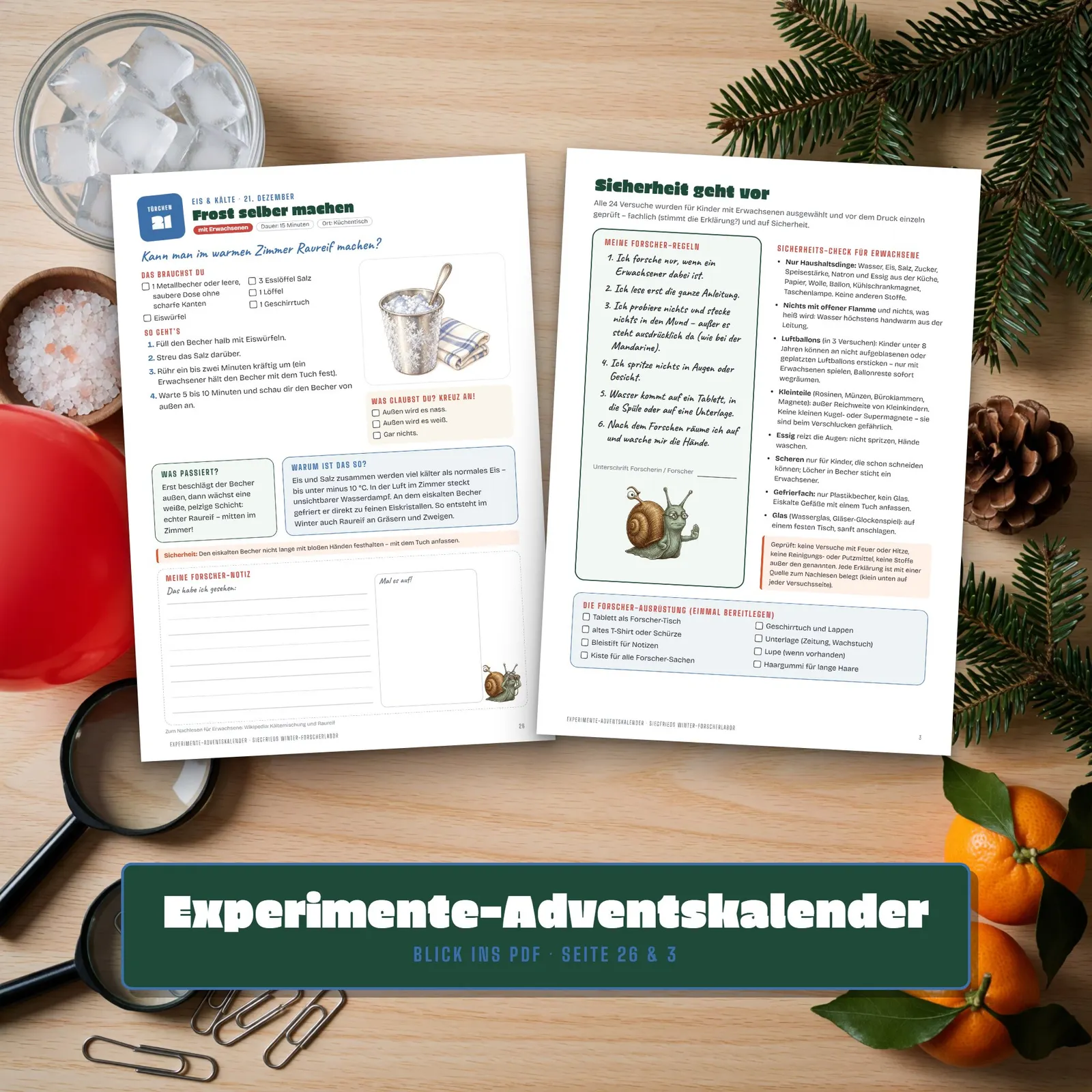 Experimente-Adventskalender für Kinder – Winter-Forscherlabor – Einblick 3